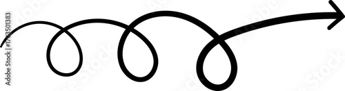 Black Continuous Spiral Arrow Vector