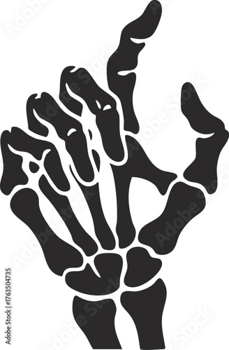 Skelton hand gesture Beckoning