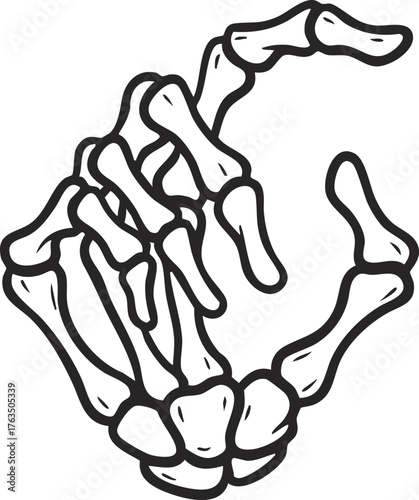 Skelton hand gesture Beckoning