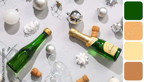 Bottles of champagne with g...