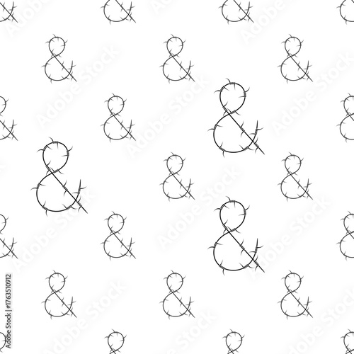 Barbed Wire Ampersand Icon Seamless Pattern M_2509001