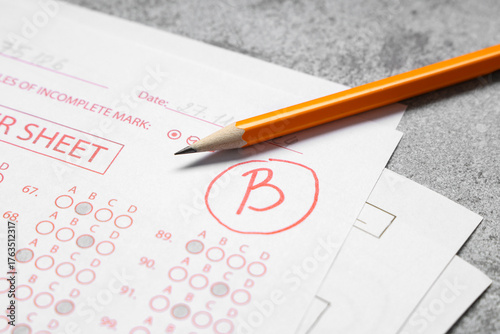 Pencil and answer sheets fo...
