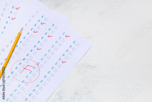 Pencil and answer sheets fo...