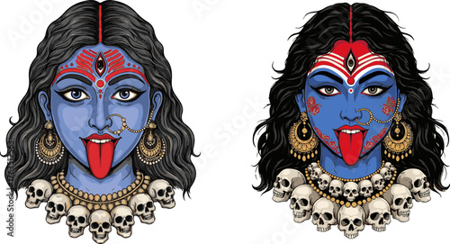 Vector Portrait of Goddess Kali