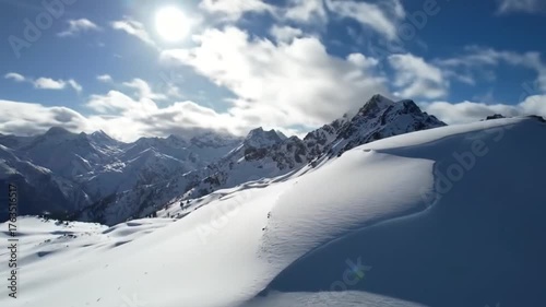 snow covered mountains