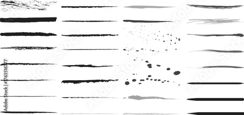 Artistic Charcoal Pencil and Ink Brush Vector Set
