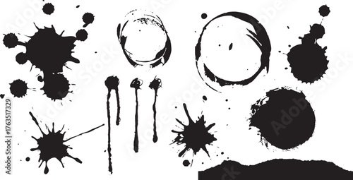 Grime Ink Splash and Paint Splatter Vector Pack