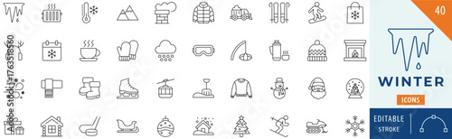 Thanksgiving icon collection set. Editable stroke.