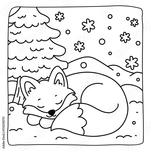 Bold and Easy Cozy Winter Coloring Pages, Cute Christmas Bold and Easy Coloring Pages, Line Art, Vectors Illustration, Black and White, 8.5x8.5" inches Design, Christmas Coloring Pages, victor art, 