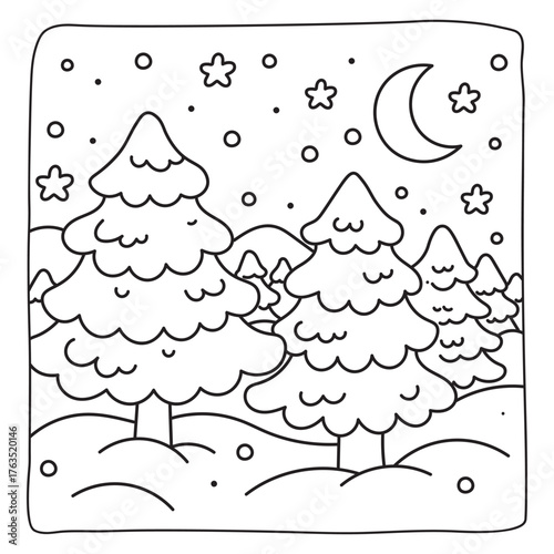 Bold and Easy Cozy Winter Coloring Pages, Cute Christmas Bold and Easy Coloring Pages, Line Art, Vectors Illustration, Black and White, 8.5x8.5" inches Design, Christmas Coloring Pages, victor art, 