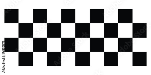 Black and White Checkerboard Pattern Vector. Classic Square Background