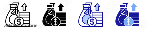 Financial Growth  Icon Set Multiple Style Collection

