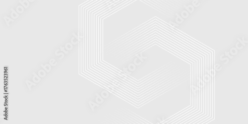 Hexagon white gray wave light technology texture background. Abstract big data digital concept simple art modern abstract