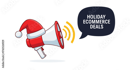 Festive megaphone announces holiday ecommerce deals