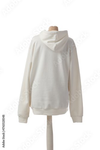 Plain white hoodie back vie...