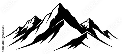 Mountain range silhouette vector icon. Outdoor adventure travel and nature landscape symbol