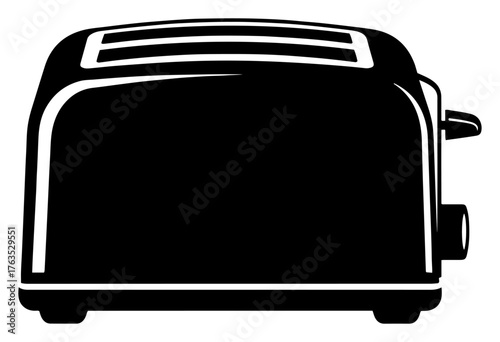 Toaster silhouette vector icon. Kitchen appliance for breakfast and cooking equipment symbol