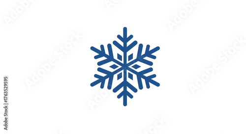 Blue snowflake icon on white background