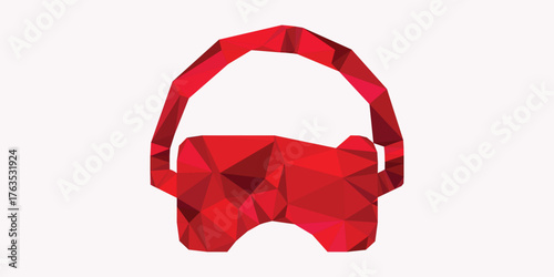 Modern geometric red virtual triangular vector art design