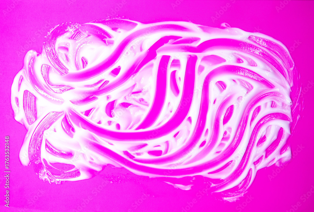 Obraz premium Soft white cream creating artistic organic shapes. Minimalistic beauty composition.
