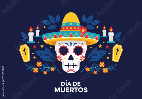 Dia de muertos background banner