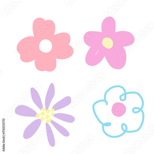 set of flowers