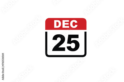 A simple calendar icon displaying the date of december twenty fifth