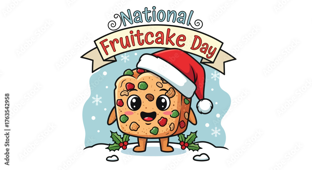 Obraz premium Celebrate National Fruitcake Day with Festive Cheer and Delicious Treats
