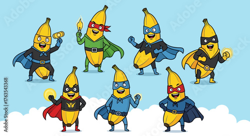 funny cartoon banana hero