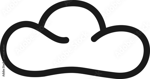 Hand Drawn Cloud Icon – Simple Doodle Weather Symbol