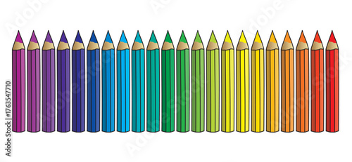 Pencils, rainbow color. Cartoon ball pen icon. Drawing hand pen streak sign for write taking notes, signature, question mark faq, letter or blog, Writing Icon. Painted ink pen. Pencil day,Teachers day
