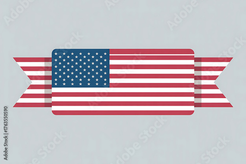 Bold flag design featuring red and white stripes with blue field and stars.