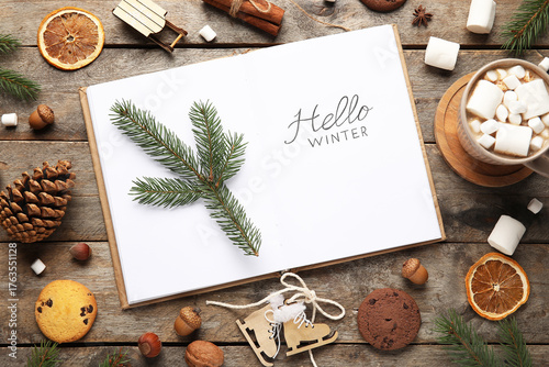 Notebook with text HELLO WI...