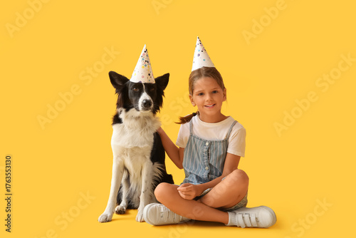 Cute little girl with Borde...