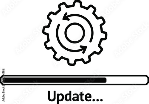System Update Progress Icon Vector Illustration