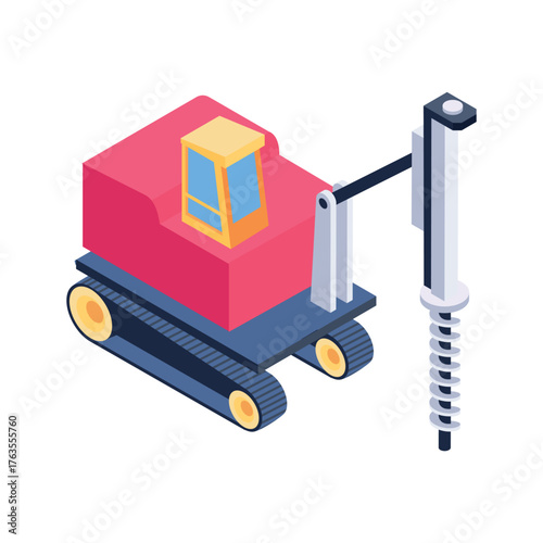  Pile Driver Vector icon which can easily modify or edit