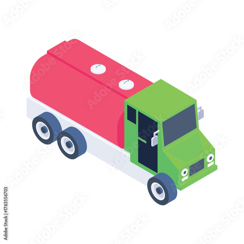 Fuel Truck Vector icon which can easily modify or edit