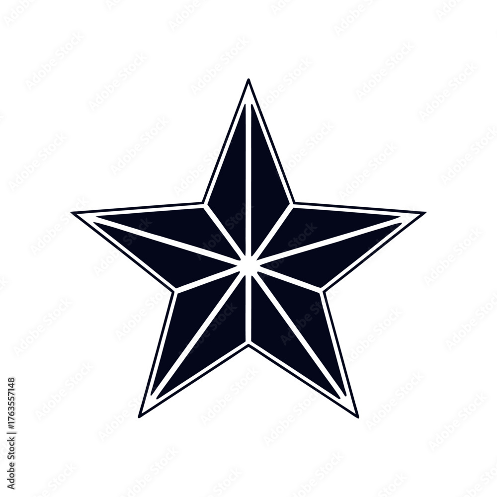Obraz premium Geometric Star Vector Icon with Modern Abstract Design