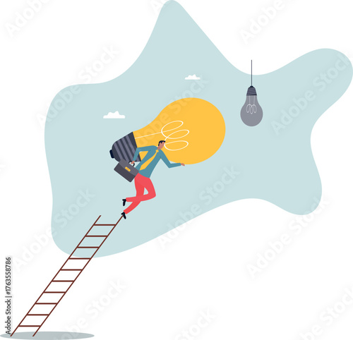 Change to new innovation, transform to new business, solution to disrupt or replace old model with bright technology.about a man and his life.