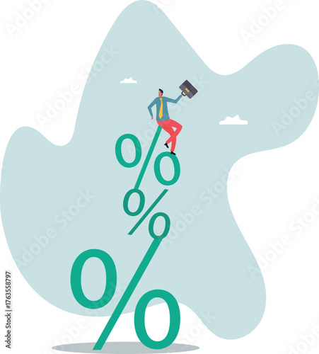 Risky interest rate hike causing business slow down or investment crisis, risk of economic recession,about a man and his life.