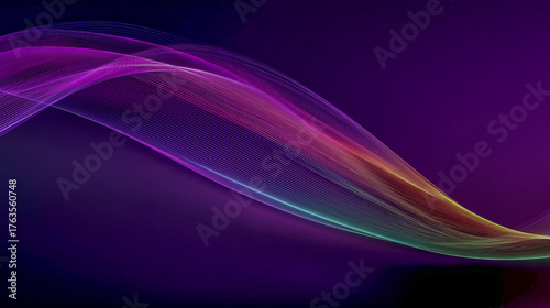 Abstract Colorful Wave on Dark Background for Futuristic Design