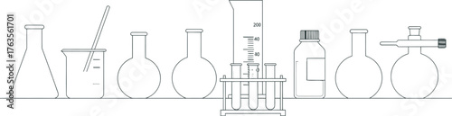 Chemistry lab equipment illustration science experiment tools