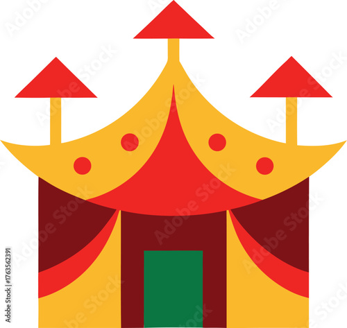 Colorful circus tent vector illustration scalable icon
