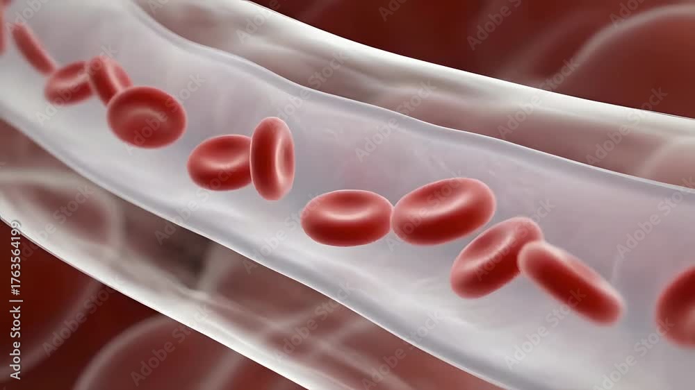 Blood Cells Flowing Through Blood Vessel - 3D Medical Animation vídeo ...
