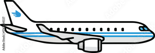 Cartoon Airplane Flying A Simple Icon for Travel, Transportation, and Aviation