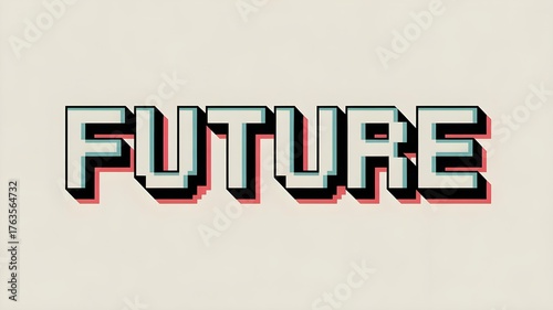 Glowing “Future” text. Modern, futuristic, and bold design perfect for technology, innovation, sci-fi themes, or inspirational digital graphics.