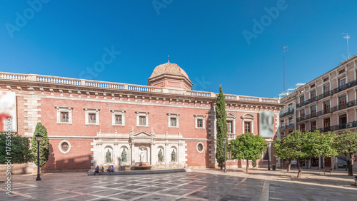 Photos Patriarch's College Square in Valencia timelapse, featuring fountain with sculptures