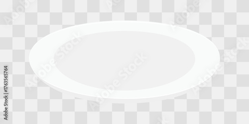 White Plate Empty Dishware for dinner, lunches or other Food Presentations Minimalistic Flat Design
