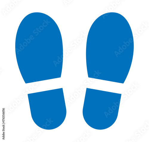 足跡 靴跡 シルエット ピクト アイコン ブルー