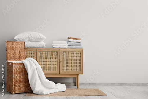 Chest of drawers and basket...